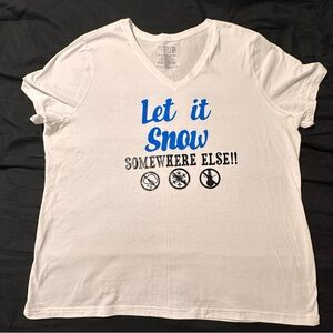 White Graphic Tee - Let it Snow Design